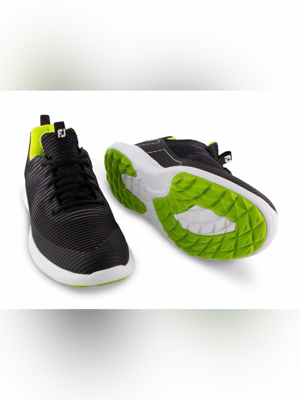 FootJoy FJ Flex XP Golf Shoes Men’s 11.5 Black Lime Green Spikeless 56253